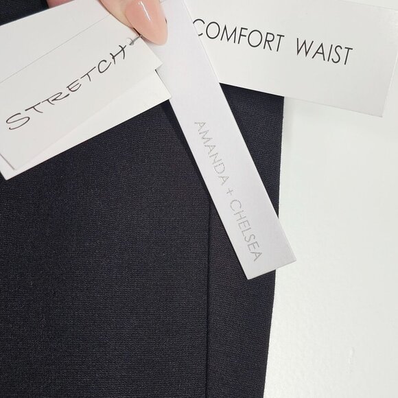 Amanda + Chelsea Alex Ponte Knit Trousers Modern Fit Ankle Stretch Black 6 NWT - Picture 9 of 16